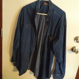 Jansport Vintage Denim Button Up Shirt Size L Heav